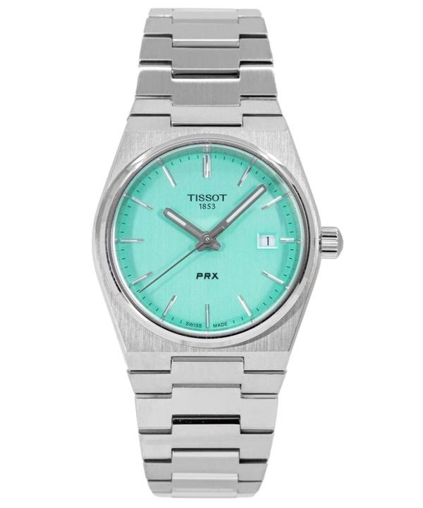

Tissot T-Classic PRX из нержавеющей стали с циферблатом светло-зеленого цвета, кварцевые часы T137.210.11.091.00 100M женские часы зелёный