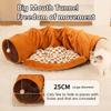 Foldable Cat Bed with Tunnel Plush Fluffy Cave for Indoor Cats Easy Storage & Portable Soft Warm Cat House with Play Tube