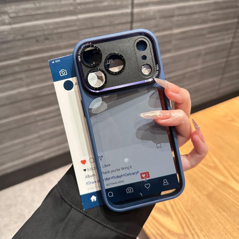 Luxurious and high-quality semi-transparent Leica metal lens frame protective case suitable for iPhone 17 Promax 16 15 14 13 Pro