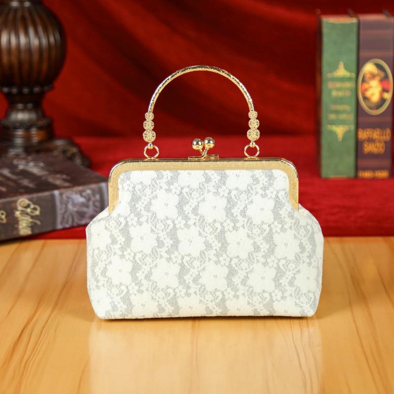 

Женская сумка новая высококлассная вечерняя сумка модная кружевная жемчужная нишевая сумка для ципао универсальная сумка-конверт на цепочке с золотым верхом