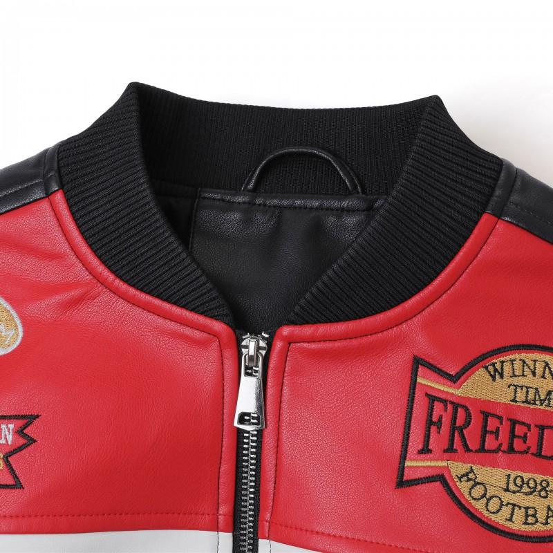 Womens PU Leather Moto Jacket With Zipper Street Style Long Sleeve Outerwear 2026