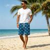 Men Corduroy Drawstring Shorts with Tropical Leaf Print Elastic Waist Casual Fit Summer Beachwear Classic Wear Style 1979