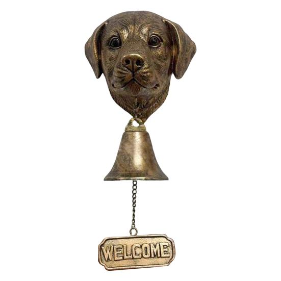 Dog Welcome Bell Vintage Shopkeepers Bell Wall Mounted Dog Door Bell with Welcome Sign for Farmhouse Home Front Door Entrance
