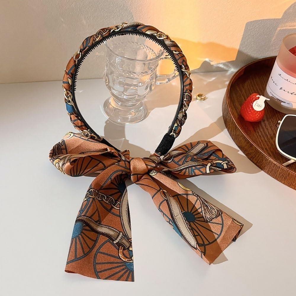 Kwiatowa Opaska do Włosów z Wstążki Regulowana Kokarda Pleciona Opaska do Włosów dla Kobiet Dziewcząt Dzieci