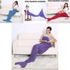 Mermaid Tail Blanket Knitted Fish Scale Design For Lounge And Bed Decor