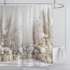 Elegant Floral Shower Curtain - Soft White Flowers & Grass Design for Romantic Bathroom Décor, Waterproof & Easy Care