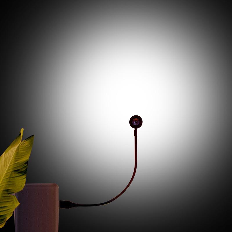 Sunset Lamp USB Rainbow Projector Atmosphere Night Light Home Decoration Photography Lighting Coffee Shop Wall Decor Lamp