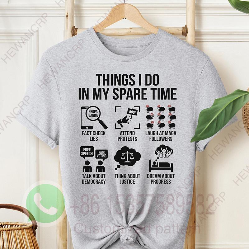 Things I Do in My Spare Time Mens Tshirt Summer Tracksiut Oneck Pullovers Shortsleeved Top Harajuku Cotton Casual Streetwear