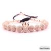 8mm White Zircon CZ Crown Woven Bracelet