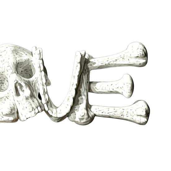 Yousheng 3D Printed Skull LOVE Keychain, Skeleton Keychain Pendant, Dark Style Bag Charms for Keys Backpack Necklace