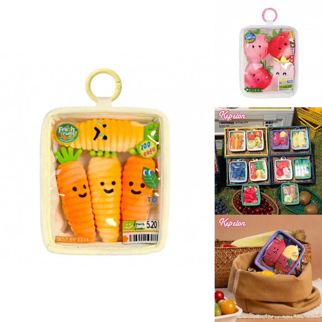Cute Cartoon Vegetable And Fruit Platter Plush Toy Pendant For Kids And Collectors