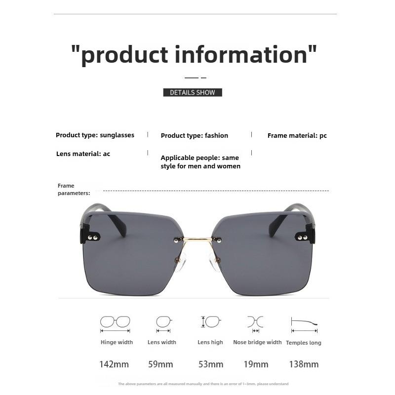 6PCS Women's Sunglasses Anti-radiation Sunglasses Gradient Sunglasses Beach Gradient Frameless