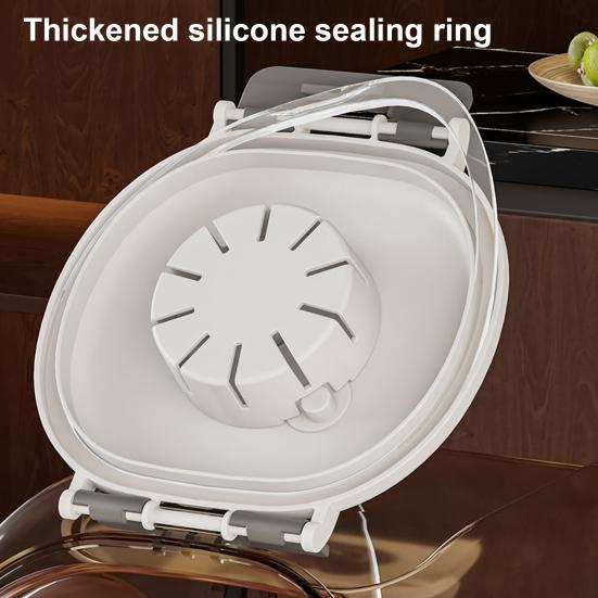 Airtight Grain Storage Box Transparent Pet Food Storage Bin with Timer Function 8L 16L Moisture-Proof Container with Measuring Cup for Grain And Pet