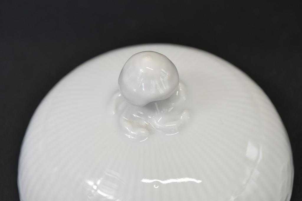 ROYAL COPENHAGEN White Fluted Half-Lace Sugar Pot Denmark Vintage Rare
