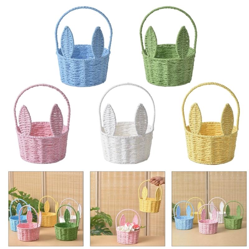 Unique Designs Lovely Rabbit Ears Handwoven Basket in  for Decorative and Practical Use Home Decoration Daily Use