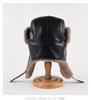 Leather Lei Feng Cap Men and Women In The Fall and Winter Thickened Warm Ear Protection Cap Outdoor Skiing Cycling Velvet Cold Cap