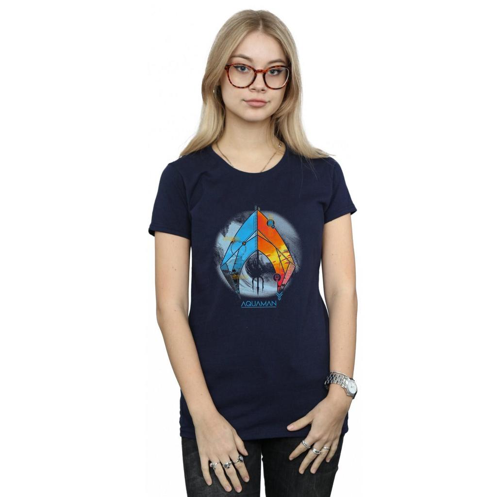 DC Comics Womens/Ladies Aquaman Tropical Logo Cotton T-Shirt