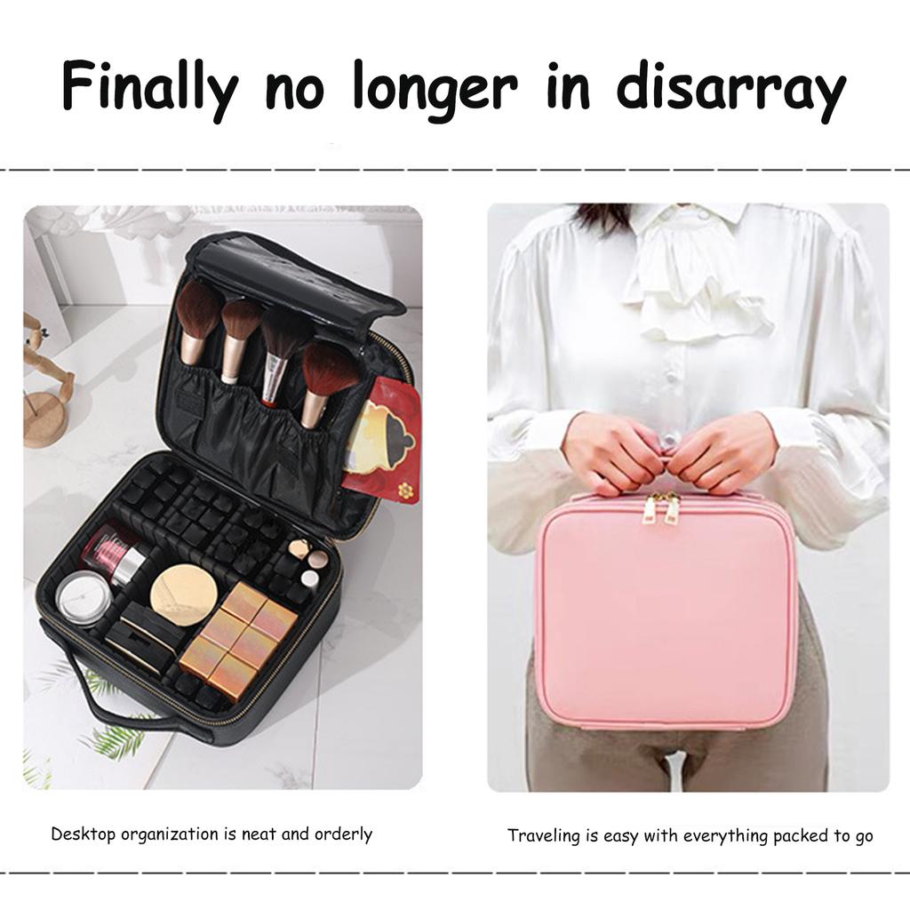 Nylon Artist Storage Bag with Adjustable Dividers Cosmetic Bag for Women Jewelry Digital Accessories