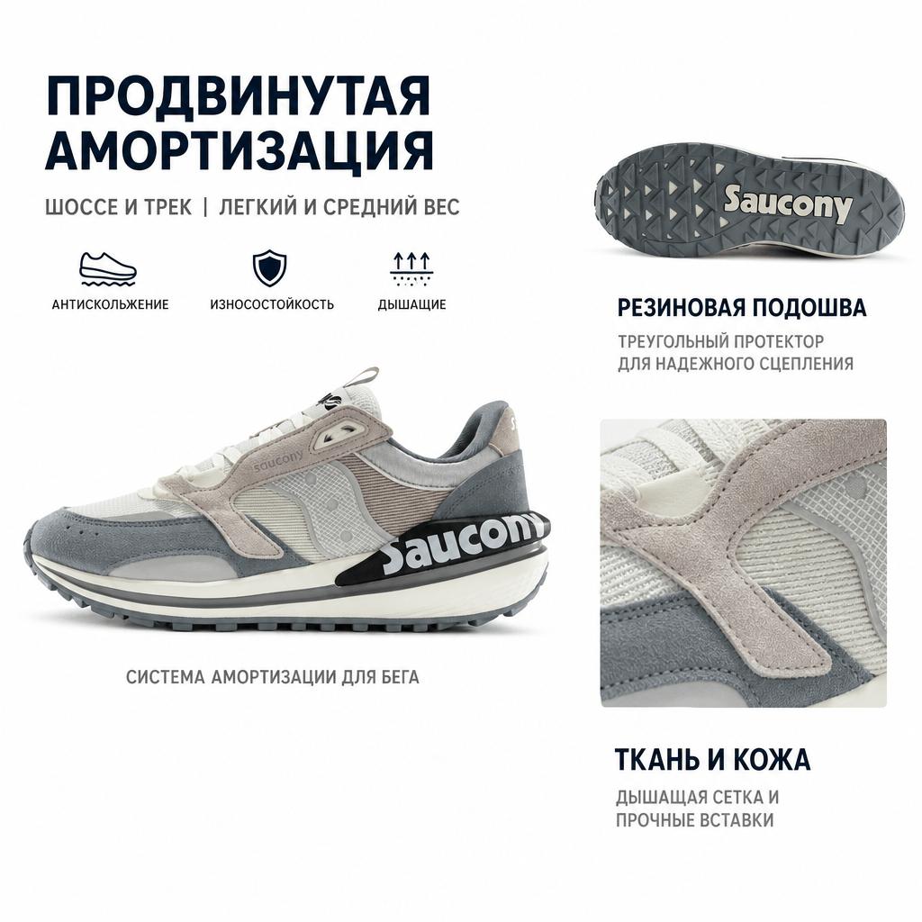 SAUCONY Jazz Original Jazzlayer Classic Retro Fabric Synthetic Leather Cushioning Non-Slip Wear-Resistant Breathable Low-Top Running Shoes S79003-2