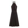 European and American Women's Clothing Vacation Style Fashion Beaded Neck Collar Waist Dress