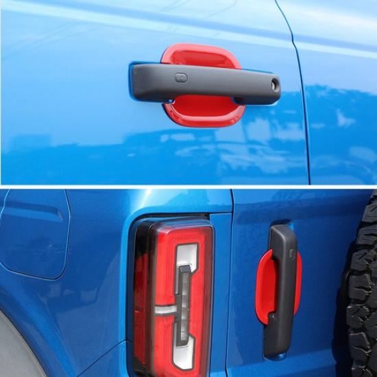 3 Set Door Handle Bowl Cover Decor Molding Trim For Ford Bronco 21+2 Doors Red
