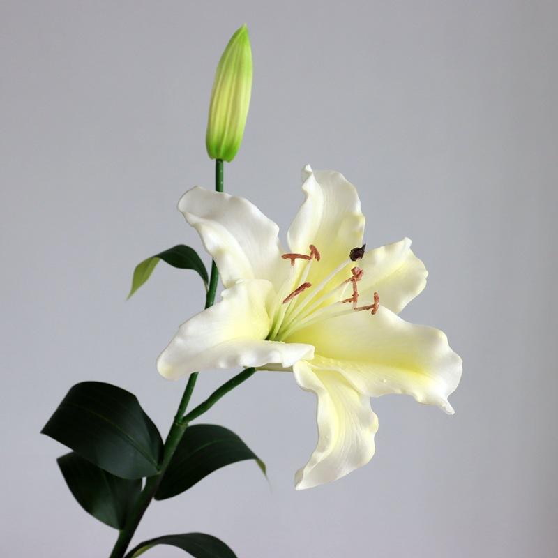 Two Lily Simulation Flower Set Living Room Dining Table Decoration False Flower Art Wedding Travel Photography Props