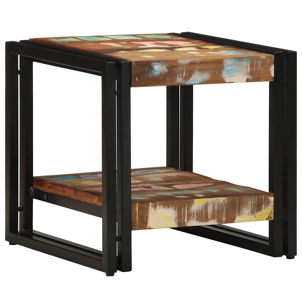 Coffee Table 40 X 40 X 38 Cm Solid Upcycled Wood