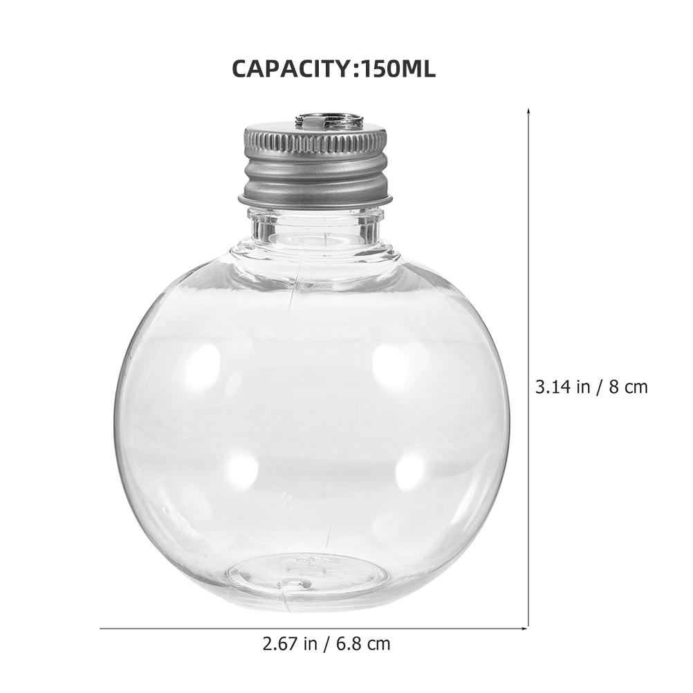 6pcs 150Ml Transparent Hanging Ball Bottles Clear Fillable Ornaments For Christmas Wedding Party Diy Drink Decorations Reusable