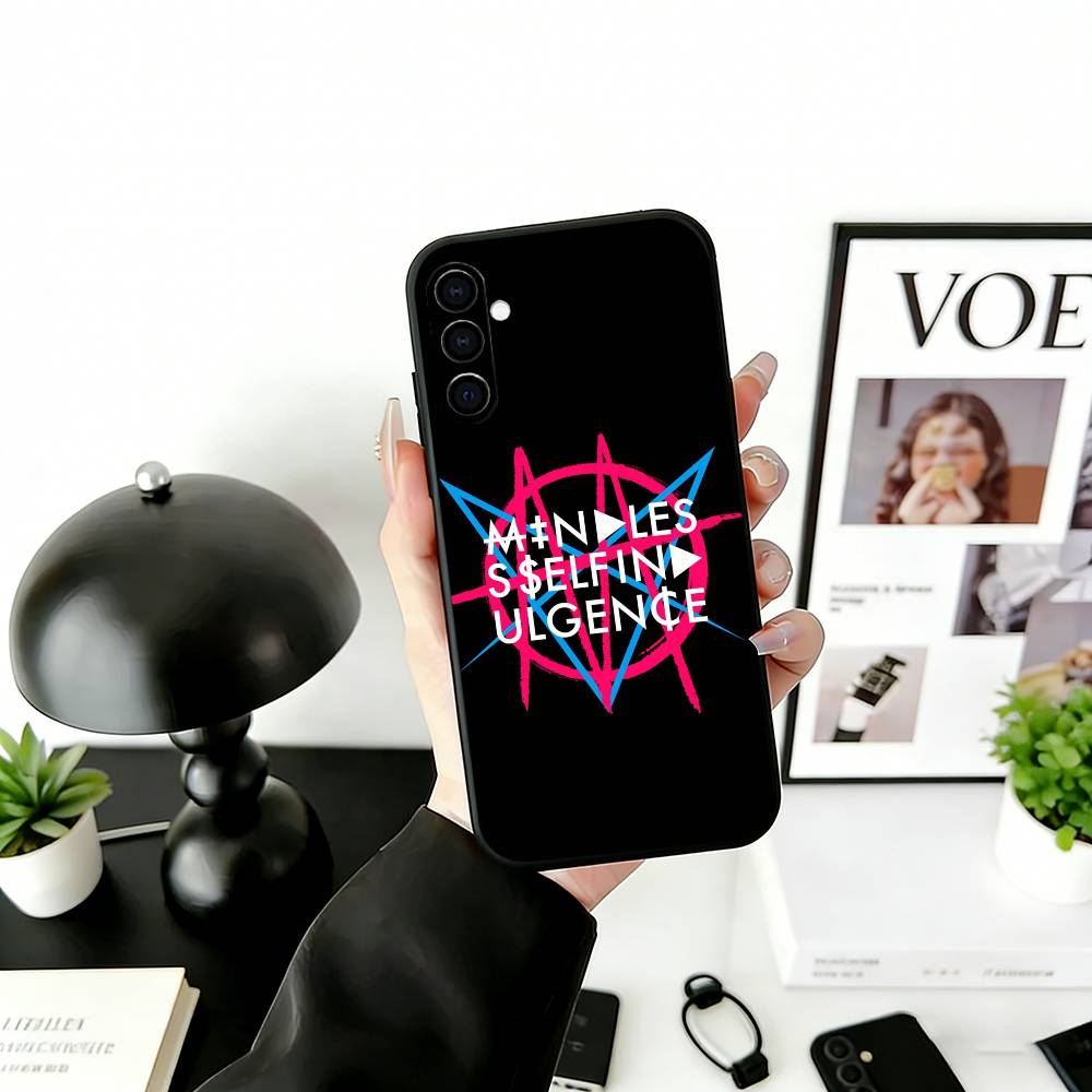

M-MSI Band Phone Case Black Silicone Soft For Samsung Galaxy A73,A72,A71,A70,A53,A52,A51 Samsung a71 5g