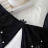 Low Waist Lace Flower Briefs Women Pearl Decor Mesh T Panties Sheer Mesh Lace Thong  Home