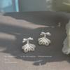 Less ballet, one pair of silver bow earrings, sweet style light luxury Korean 925 silver needle earrings