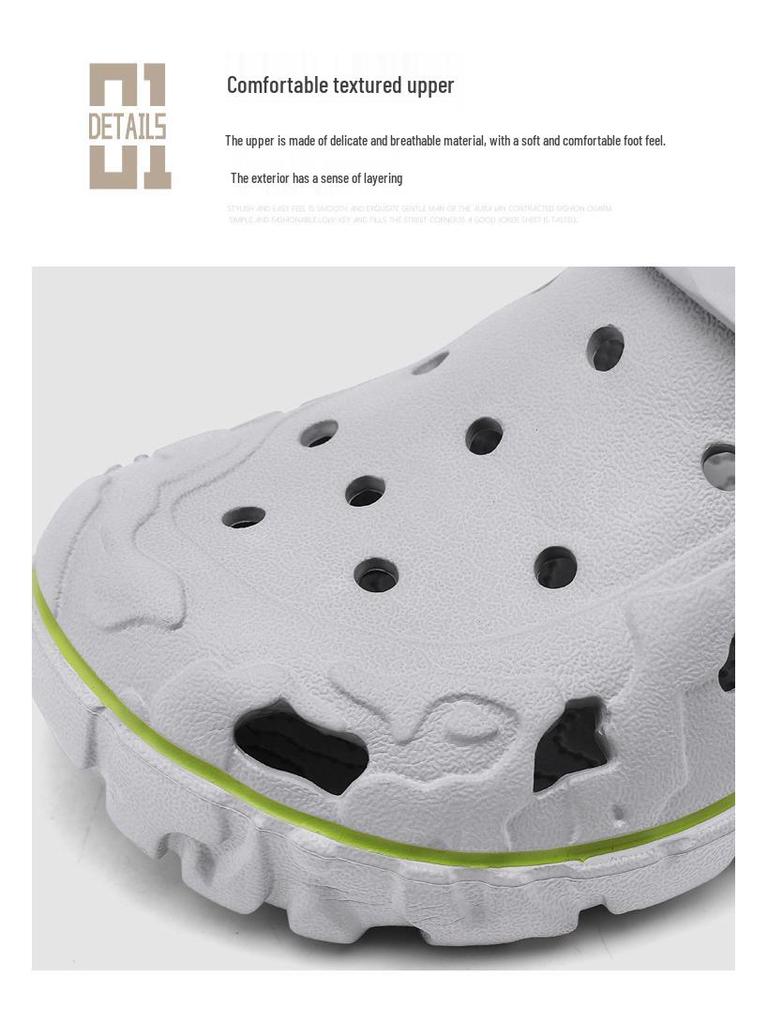 Men's Plus Size Lightweight Closed-Toe Beach Clog Sandals