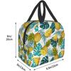 Pineapples Insulated Lunch Bag with Front Pocket Reusable Cooler Tote Bag with Zipper Use for Camping Hiking Picnic Beach Travel