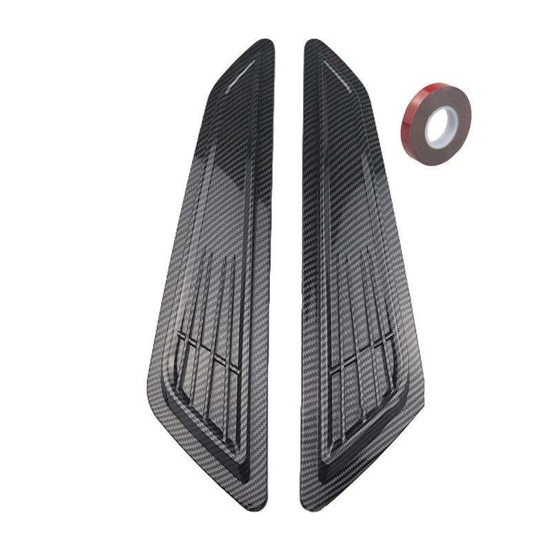 2pcs Car Decorative Front Hood Vent Covers Universal Fender Side Vent Cover, Decorative Air Outlet Scoop, Auto Exterior Accessor