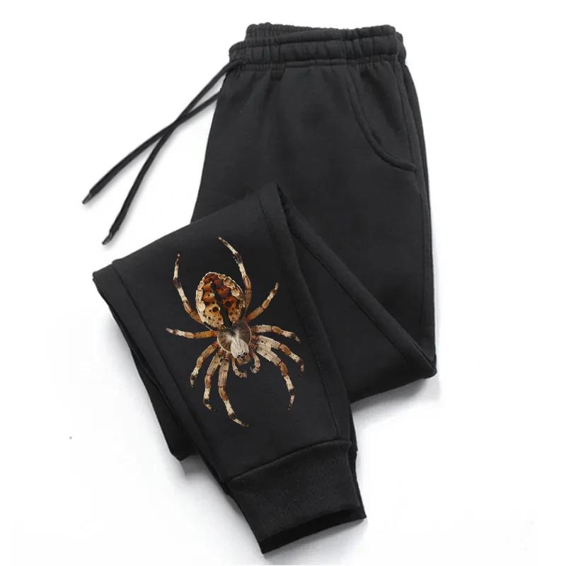 Men's Funny Sweatpants Real Spider Printed Trousers All Season Sport Jogging Pants Male Home Outdoor Comfort Soft Joggers