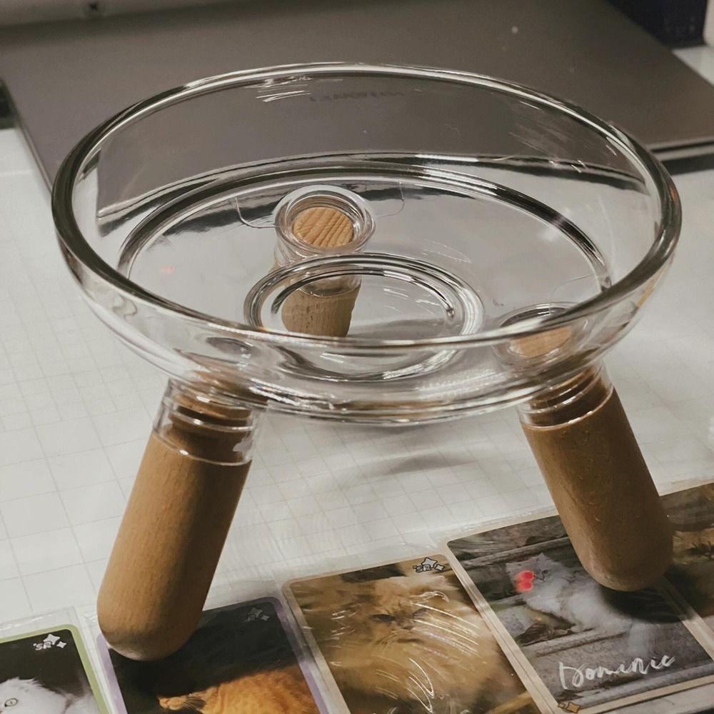 Transparent Cat Feeder with Stand Protect Neck Ins Cat Feeding Dishes Raised Pet Food Basin  Puppy