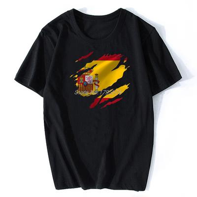 Spain Flag Unisexs TShirt Spanish Madrid Country National Football Tshirt Unisex Cotton Tees Tops Harajuku Streetwear