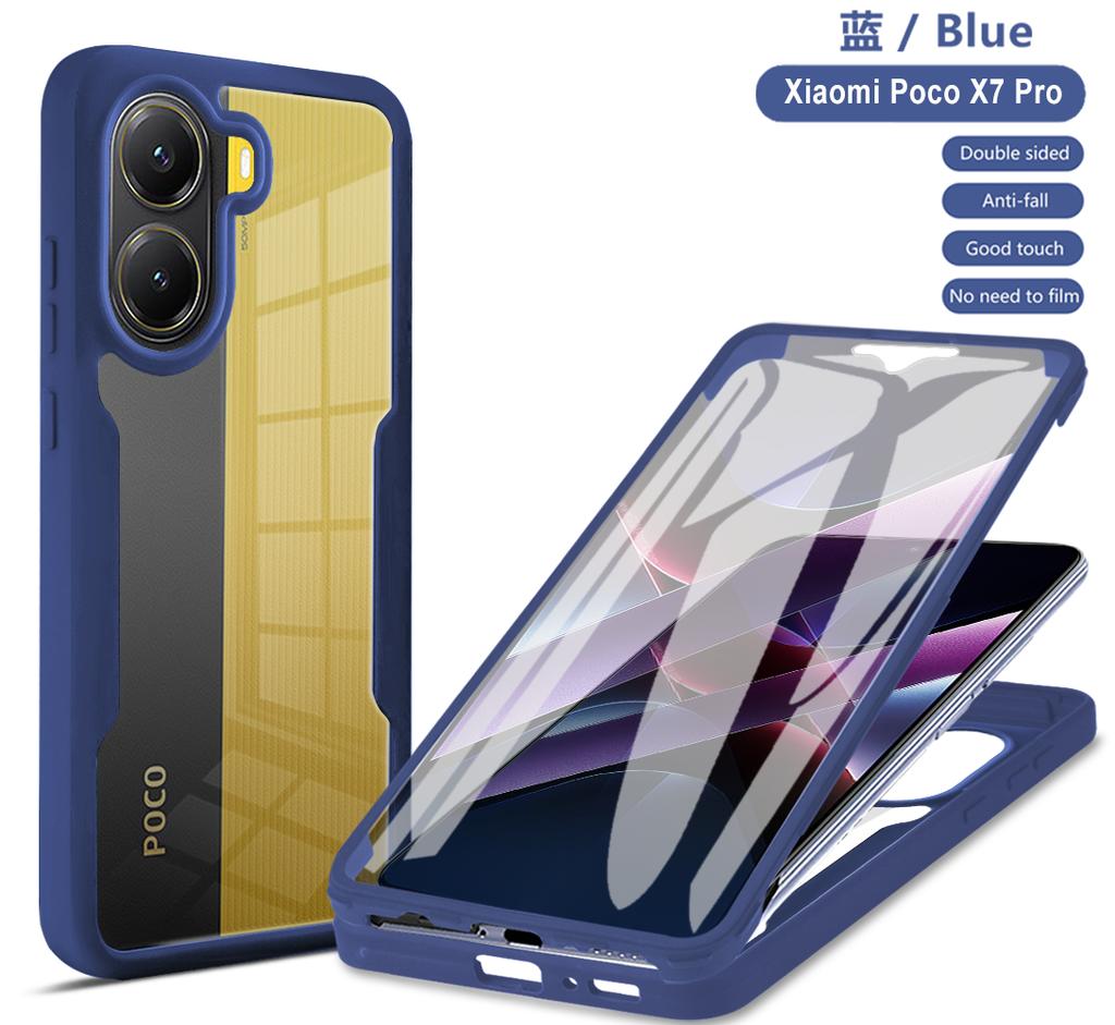 Para XIAOMI POCO X7 Pro Capa de Telefone 360 Proteção de Cobertura Total Protetor de Tela Lente da Câmera Capa Bumper Funda