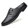 Fashion Genuine Leather Mules Footwear Breathable Slip on Walking Shoes New Flats Men Comfortable Half Slippers Male Casual Moccasins