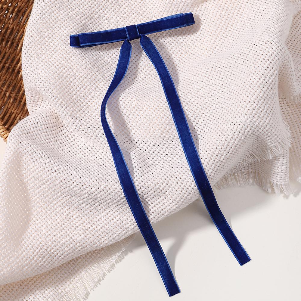 2pcs Vintage Red Velvet Bow Hair Clip For Women Girls Korean Long Tassel Ribbon Hairpins Barrettes Headwear Hair Accessories