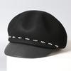 Autumn and Winter Light Luxury Handmade Diamond Chain Wool Cap Women's Versatile Fashion Newsboy Hat Trendy and Warm Felt Hat