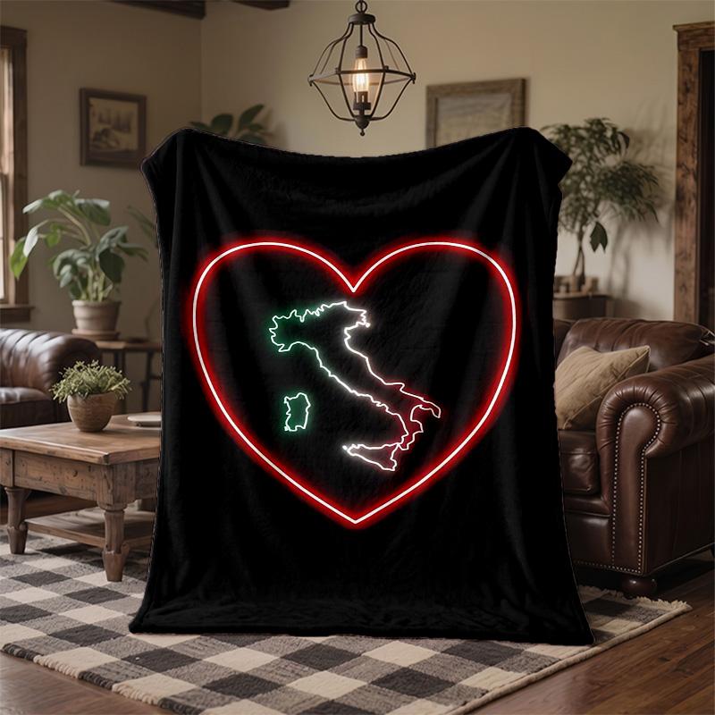 Italy Print Flannel Blanket Soft Warm Sofa Bed Throw Blanket For Home Office Bedroom