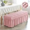1PC Elastic Rectangle Bench Cover with Skirt Stretch Bubble Seersucker Stool Cover All-inclusive Piano Chair Slipcover Bedroom