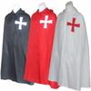 Mittelalterliches Kreuzritter Kostüm Templer Umhang Mantel Mit Kapuze Herren Renaissance Robe Ritter Larp Halloween Outfit Für Erwachsene Jungen