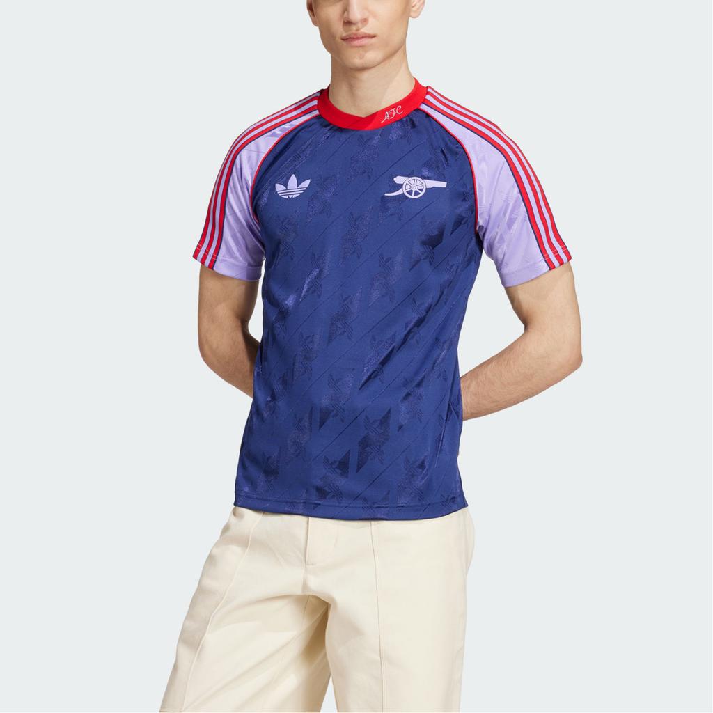Adidas Originals Arsenal Series Comfortable Casual Retro Sports Short Sleeve Football Shirt Men Tops Night-Sky-Purple IS6505