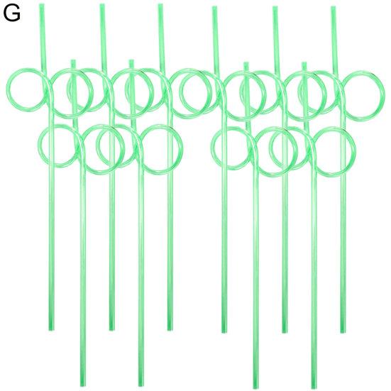 10Pcs Curly Decorative Straw Bite-resistant Reusable Smooth Edge Funny