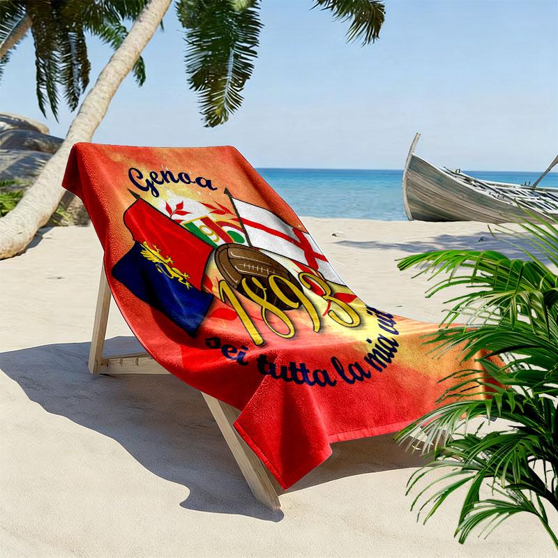 Genoa C.F.C. Logo Beach Towel, Large Soft Quick Dry Towel for Beach Camping Swimming