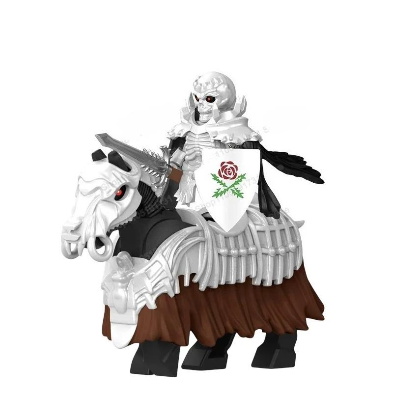 Medieval Skull Knight Skull Horse Building Block Stormy Legend Visceral Puzzle Action Doll Model Building Block Doll Toy Gift