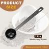 Uxcell Measuring Spoons, Set of 2, 10ml, Long Handle Table SpoonTeaspoonCoffee Spoon, for Ground Coffee, Tea, Sugar, Cooking, and Baking, Black