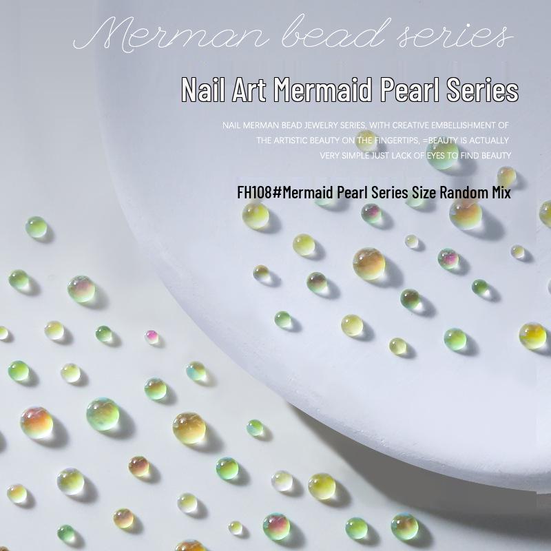 

Русалочьи переливающиеся стеклянные бусины украшения для нейл-арта